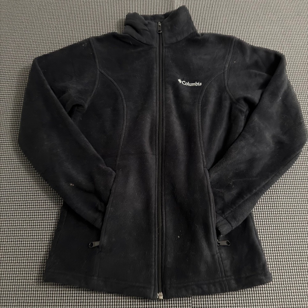 Columbia Womens Black Fleece Full Zip High Neck Long Sleeve Jacket Size Small